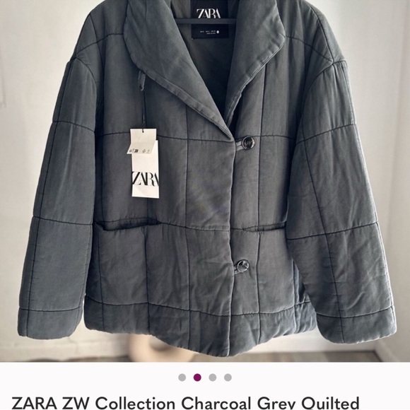 Zara Dark Green Puffer Jacket - Picture 3 of 4